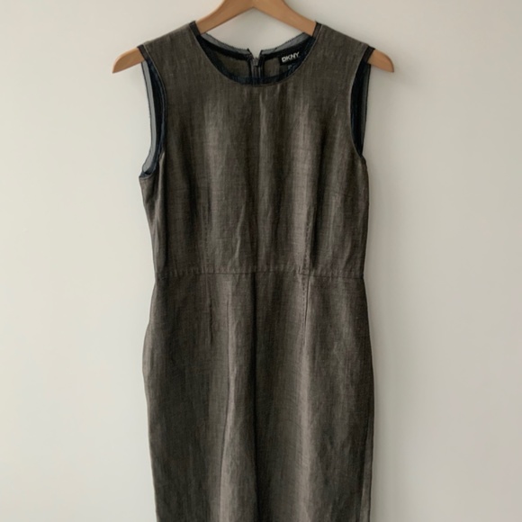 DKNY two piece suite, dress size 8, jacket size 6, warm brown grey with a sheen - Picture 7 of 8